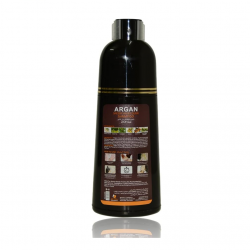 شامبو صبغة شعر بزيت الارجان بني طبيعي من ليزر وايت 420 مل Laser White hair dye shampoo with argan oil, natural brown